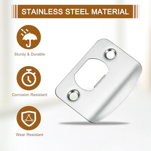 2-Pack stainless steel door strike plate Silver Replacement for broken latches
