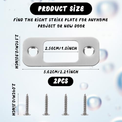 TIESOME 2 Pack Deadbolt Strike Plate Silver