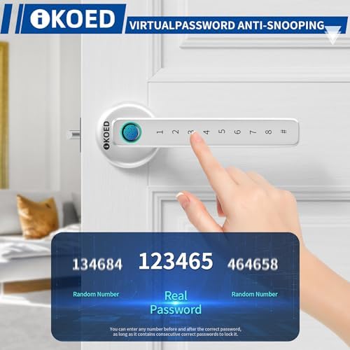 IKOED Smart Door Lock with Fingerprint Passcode Keyless Entry