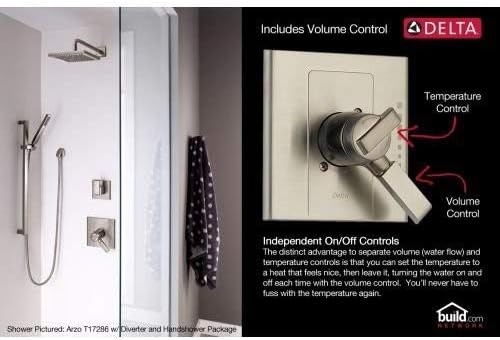 Delta Faucet Cassidy 17 Series Dual-Function Shower Handle Valve Trim Kit Venetian Bronze T17097-RB Valve Not Included