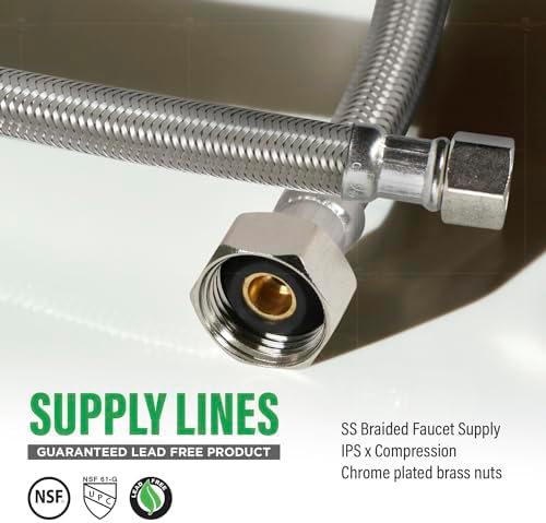 Sturdy Stainless Steel Faucet Hose 30 Length 4-Pack