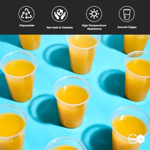 Turbo Bee 500Pack Heat-Resistant 7oz Disposable Plastic Cups