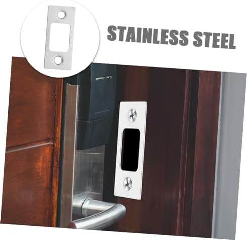 Durable Stainless Steel Deadbolt Strike Plates - Secure Door Latch Covers for Home Commercial Use