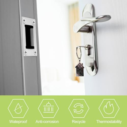 Sturdy stainless steel door strike plate for deadbolt replacement