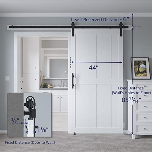 COSHOMER 44x84in PVC Barn Sliding Door Kit