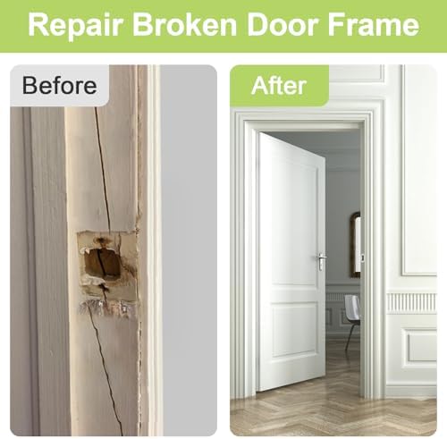 Sturdy stainless steel door strike plate for deadbolt replacement