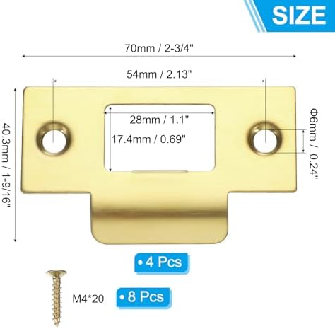 Sturdy Stainless Steel Door Strike Plate Set
