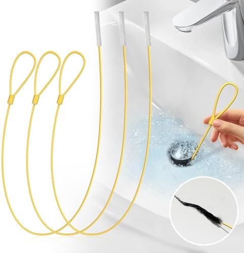 3-Piece Flexible Metal Drain Snake Set for Clogs