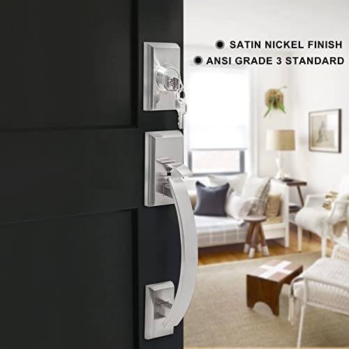 NeuType Front Door Handle Lock Set Satin Nickel