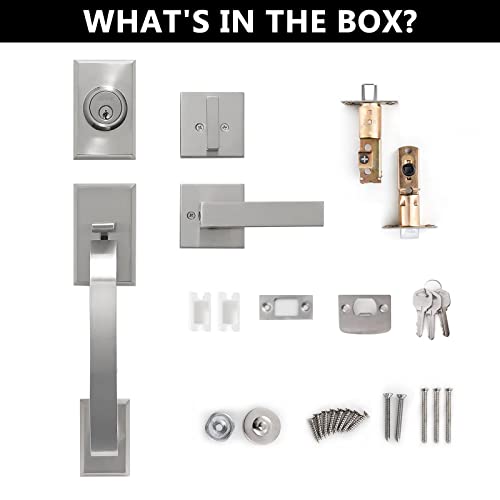 NeuType Front Door Handle Lock Set Satin Nickel