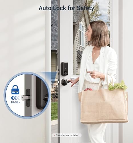 Fingerprint Door Lock - Veise Smart Keypad with Keypaddead bolt Oil Rubbed Bronze