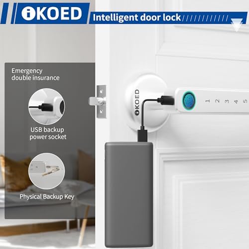 IKOED Smart Door Lock with Fingerprint Passcode Keyless Entry