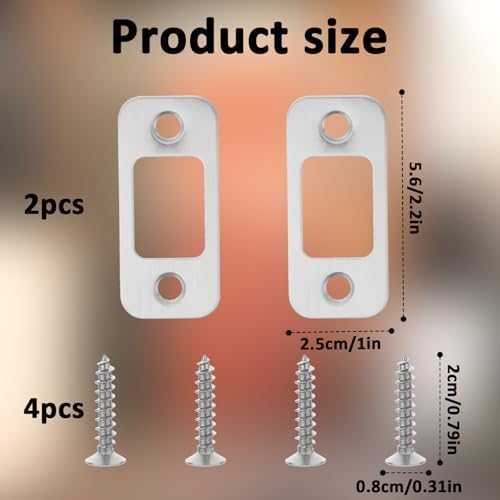 ZERO-WZ ZEYIYER 2-Pack Deadbolt Strike Plate Kit for Secure Door Replacement