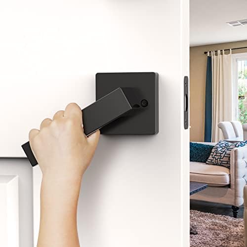 Zciuyo Front Entry Door Handle SetBlack MatteStandard Cylinder Door Hardware with 2 Adjustment Latches and 100 Warranty