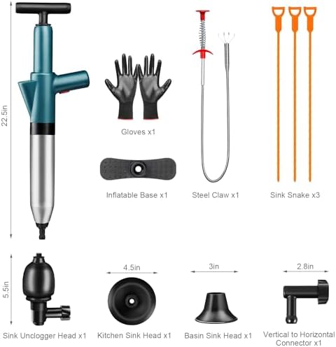 Monty Stainless Steel Air Plunger for Toilets Showers