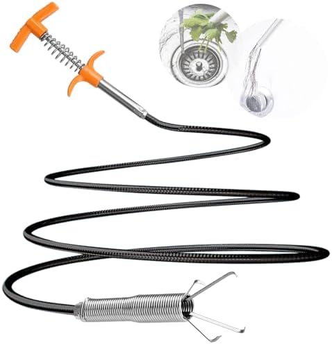 Launary Upgrade Drain Snake for Kitchen Bathroom Clog Removal