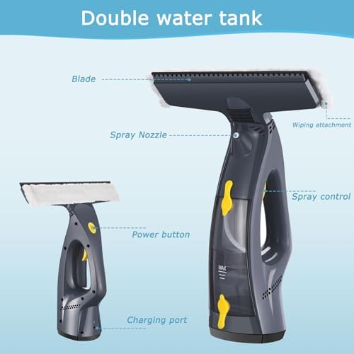 3-in-1 Window Vacuum Cleaner with Spray and Squeegee for Cars Windows and Showers