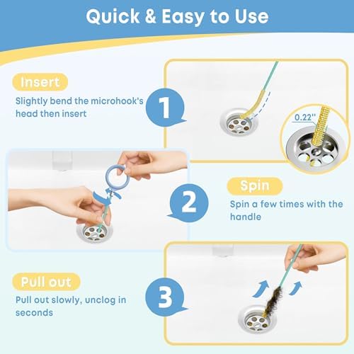 Kellys Collection 3-Piece Drain Snake Set 50 inch Extra Long Metal Snake with nylon coating