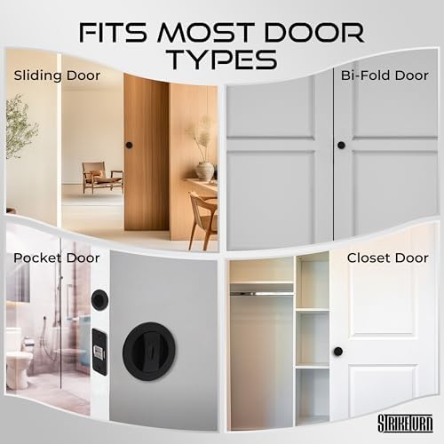 Premium Black Pocket Door Hardware with Matte Black Finish