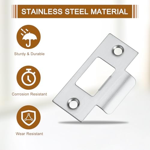 4-PieceStainless Steel Strike Plate Set for Door Latches