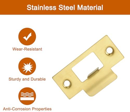 Uxcell 2 Door Strike Plates 70mm x 403mm Stainless Steel