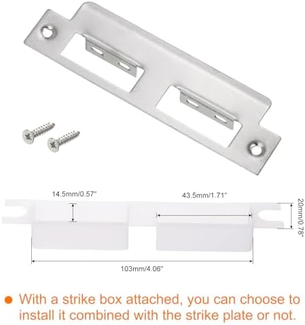 Uexcel Door Strike Plate - 145mm x 40mm Silver