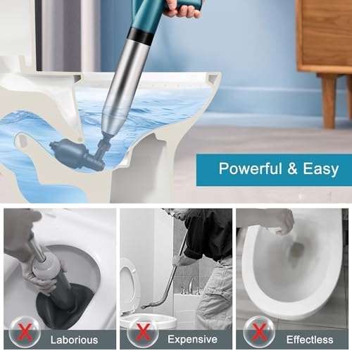 Monty Stainless Steel Air Plunger for Toilets Showers