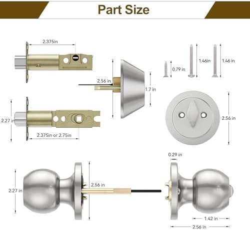 Secure Modern Entry Door Lock Set with Dual Safety