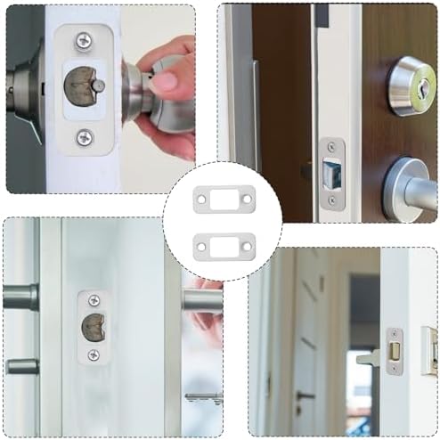 ZERO-WZ ZEYIYER 2-Pack Deadbolt Strike Plate Kit for Secure Door Replacement