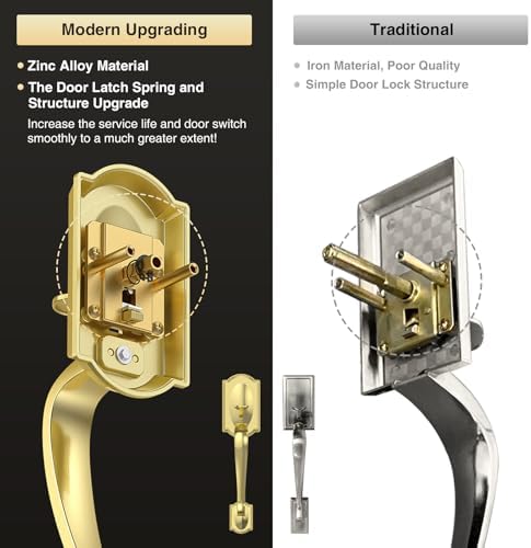 Calzibeno Front Door Handle Set with Reversible Lever Design