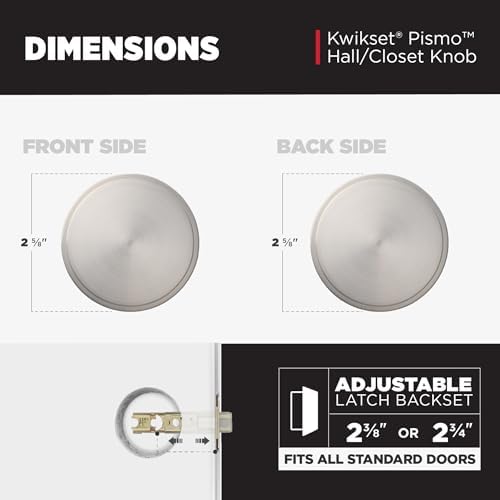 Kwikset Pismo Door Knob with Microban Easy Installation