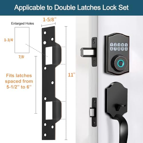 Oil Rubbed Bronze Door Strike Plate with Reinforced Screws Precision Fit