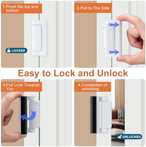 2-Pack Home Security Door Lock Childproof 3 Stop 800 lbs Force Replacement