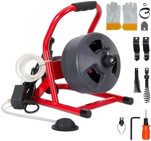 PioneerWorks 50Ft Drain Cleaner Machine Professional Grade