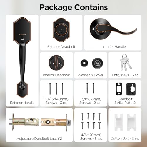 Maxsecurity Bronze Front Door Handle Set
