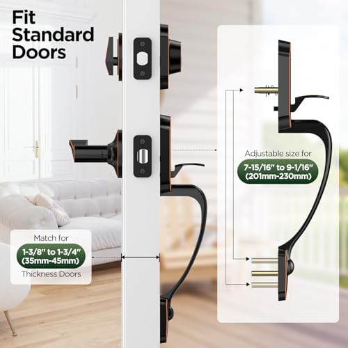 Maxsecurity Bronze Front Door Handle Set