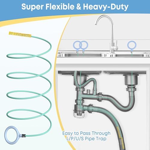 Kellys Collection 3-Piece Drain Snake Set 50 inch Extra Long Metal Snake with nylon coating