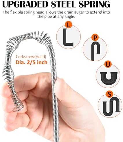 Cauzyart Drain Snake with Drill Attachment