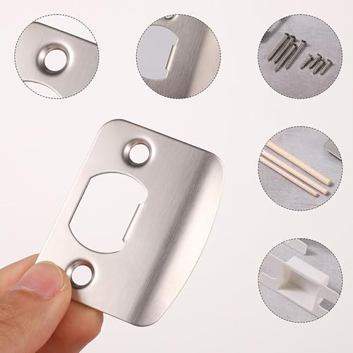 10-Piece Stainless Steel Door Strike Plate Kit for Deadbolt Replacement
