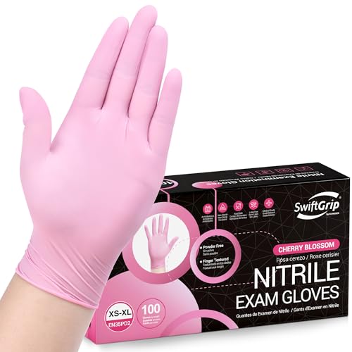Elegant Pink Disposable Gloves for Cleaning Esthetician Use