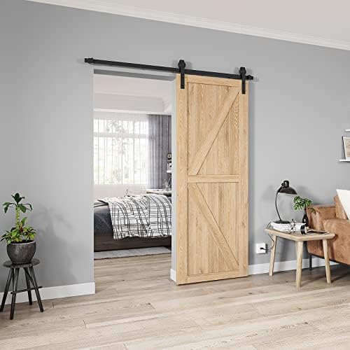 Durable 6ft Barn Door Kit Smooth Sliding System with 350 lbs Load Capacity