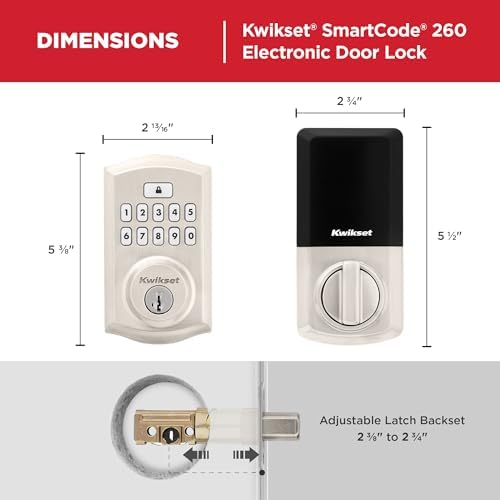 Kwikset SmartCode 260 Keyless Entry Door Lock System - SATIN Nickel Traditional