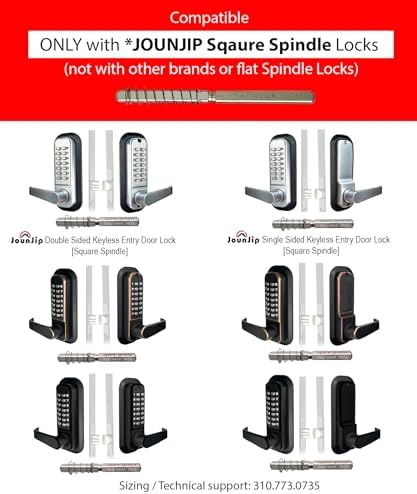 JOUNJIP Square Spindle Thick Door Extension Kit Perfect Fit for JOUNJIP Square Spindle Mechanic Locks