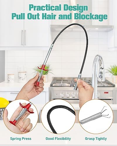 7-Piece Drain Clog Remover Kit - Professional Sink Shower Clearflow Experience
