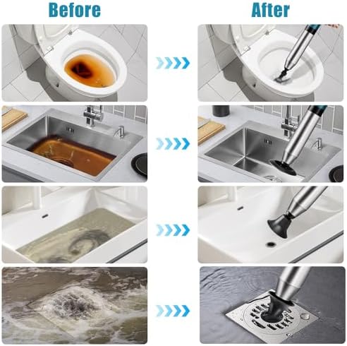 Monty Stainless Steel Air Plunger for Toilets Showers