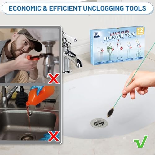 12-Piece Set for Sink Shower and Toilet Drain Cleaning