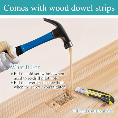 Secure Door Lock Repair Kit with 8 screws and 3 dowels for Homeowners