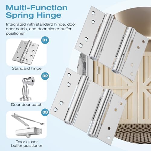 Ranbo 5-Inch DV304 vandal Resistant Door Hinge Set with Spring Adjustment