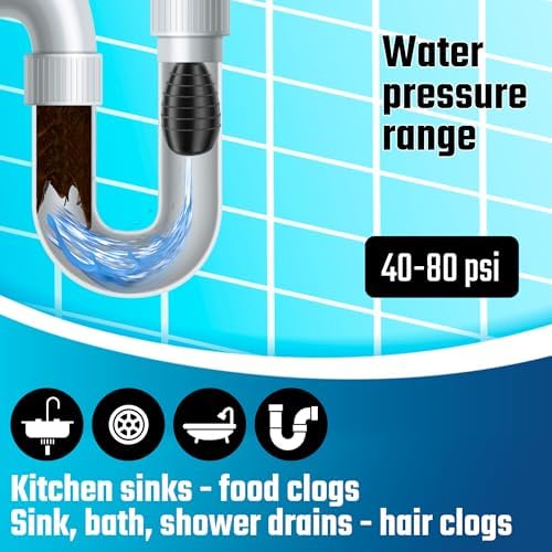 DURATECH Drain Bladder for 1 to 2 Pipes Effortless Drain Cleaning