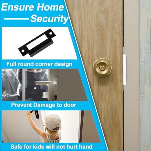 3Pcs 4-78 In Universal Door Strike Plate Replacement Matte Black